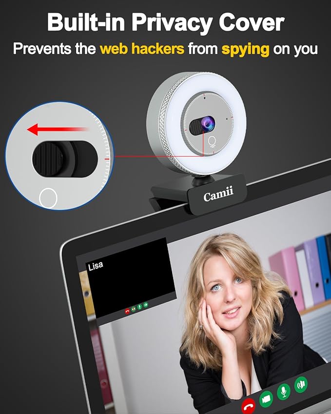 2K Webcam with Light, HD Webcam - Image 7