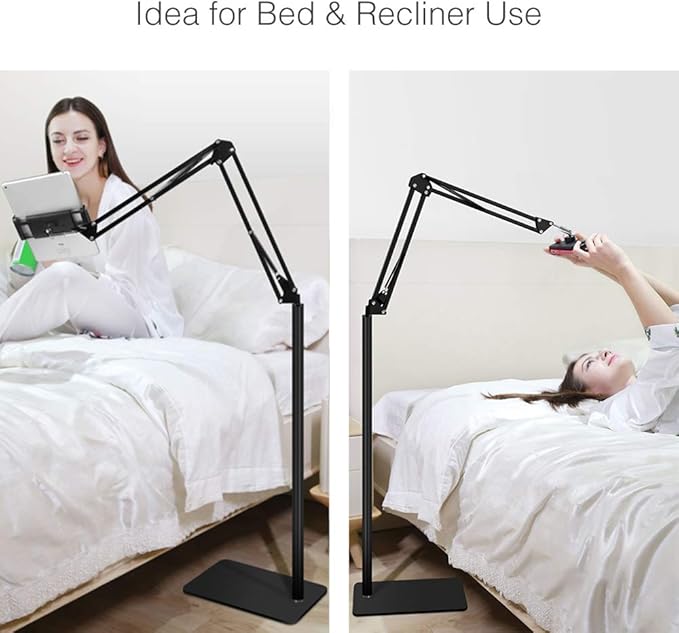 Tablet Floor Stand, Overhead Bed Phone Stand Angle Height Adjustable Holder - Image 2