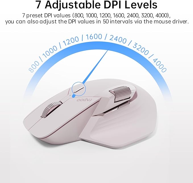 Rapoo MT760 Multi-Device Wireless Mouse, 11 Programmable Buttons, 4K DPI - Image 4