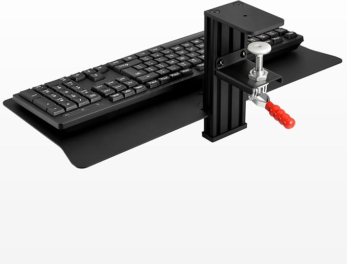Quick Release Keyboard Desk Mount, Clamp-on Adjustable Tray, 18.5x8.7 Inch - Image 5
