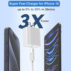 iPhone 15 Charger Fast Charging, 20W USB C Charger Block Plug Brick 10FT USB C - Image 2
