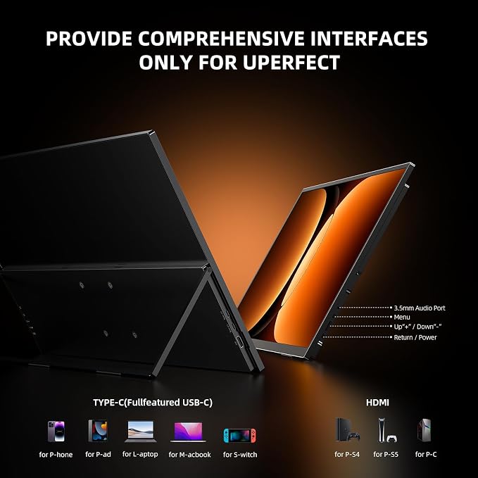 UPERFECT Portable Monitor 4K 23.8" | 400 Nits 24" Large Monitor | 3840 * 2160 - Image 8