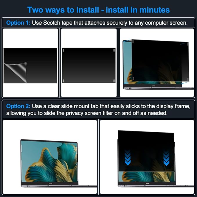 Laptop Privacy Screen Filters 15.6 Inch 16:9 Aspect Privacy Filter - Image 5