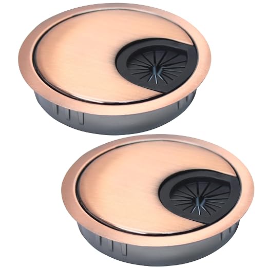2 Pcs Desk Grommet 2-3/8" / 60 mm, Desk Cord Hole Cover, Cable Grommet Metal by EASYEAH
