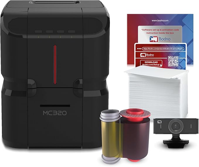 Bodno Matica MC320 Direct-to-Card Dual Sided ID Card Printer & Complete by Bodno