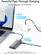 USB C Hub with Dual 4K@60Hz Displayports, 2 USB-A & 2 USBC 3.2 10Gbps Ports - Image 7