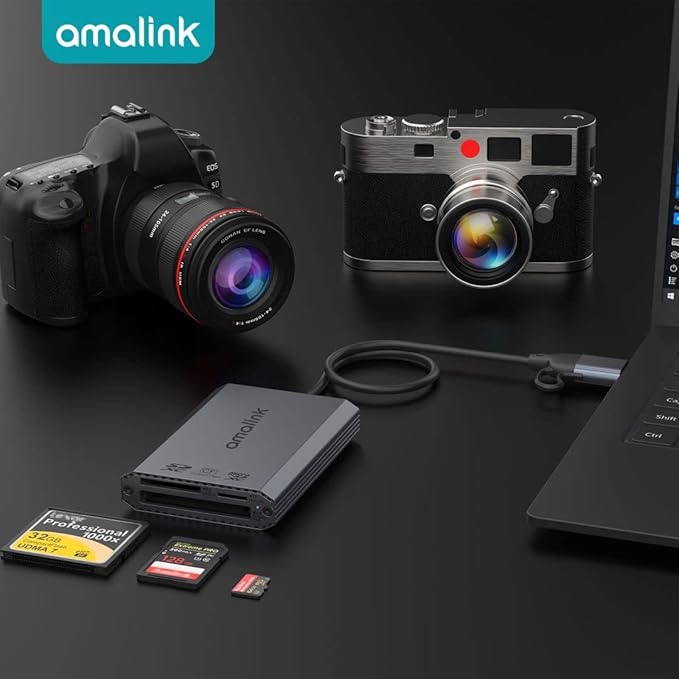 UHS-II SD Card Reader. Triple-Slot USB-A/USB-C CF Compact Flash Card Reader - Image 2