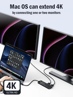 Lemorele USB C Docking Station for Laptop, 10 in 1 Triple Display Monitors - Image 3