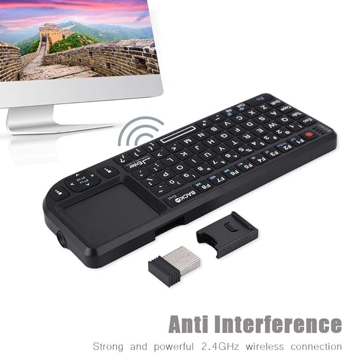2.4GHz Touchpad Keyboard, A8 Mini Rechargeable Ultra-Thin Mini USB Backlit - Image 2