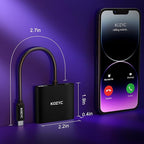 USB C to Dual HDMI Adapter 4K@30Hz, USB C Hub Multiport Adapter - Image 7