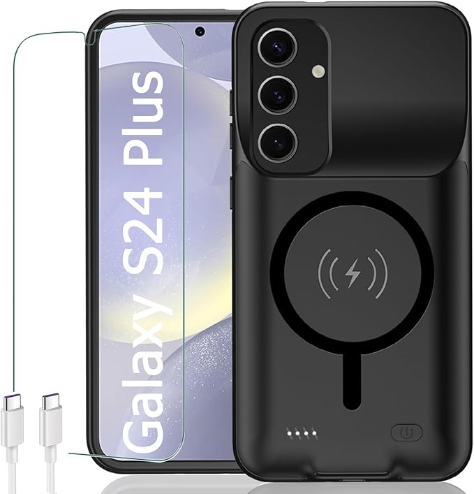 Battery Case for Galaxy S24 Plus, Slim Portable Protective Fast Charging Case by KCKEBLM