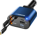 【Upgraded】 SUPERONE Retractable Car Charger 4 in 1, Fast Car Phone Charger by SUPERONE