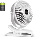 BESKAR Portable Clip on Fan Rechargeable, 4 Speeds Small Battery Operated Fans by BESKAR