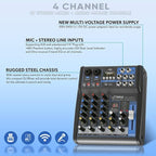 Pyle Professional Audio Mixer Sound Board Console System Interface 4 Channel - Image 8