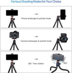 ULANZI Camera Tripod, Mini Flexible Stand w Hidden Phone Holder w Cold Shoe - Image 5