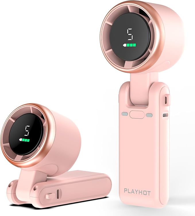 Portable Handheld Turbo Fan, 5-Speed Personal Fans, 5000mAh Rechargeable Fans by PlayHot-CoolSummer
