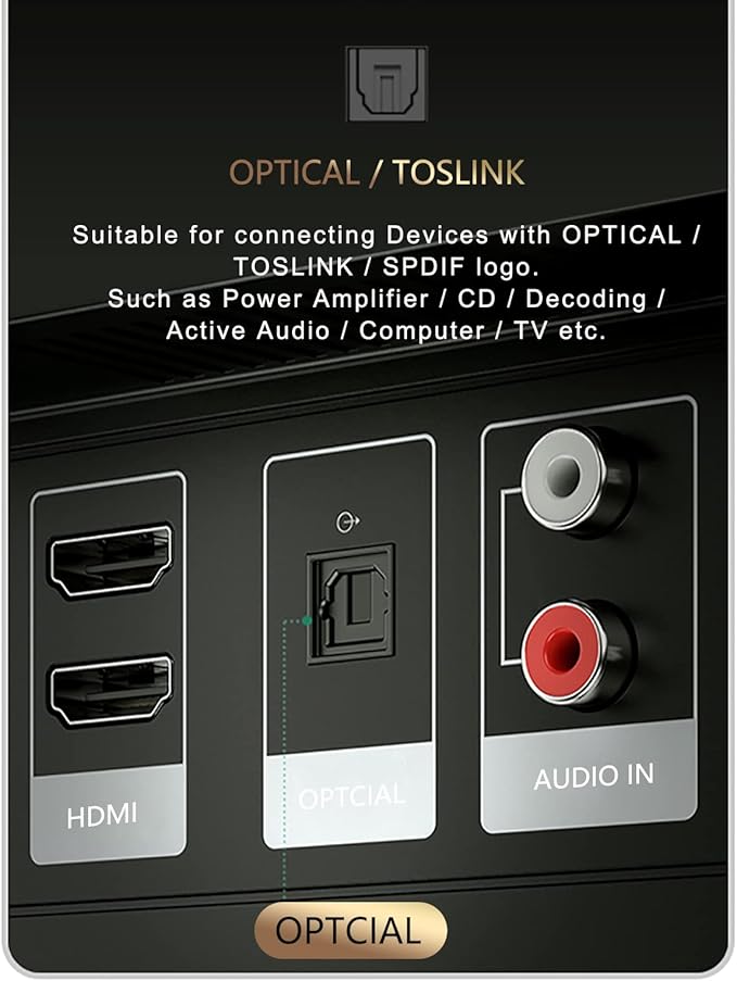 SKW Optical Digital Audio Toslink Cable Home Theater Fiber Optic Male to Male - Image 5