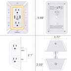POWRUI Multi Plug 6 Outlet Surge Protector Extender - Image 8
