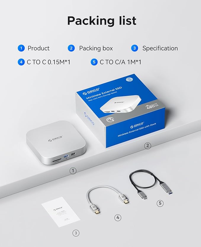 ORICO MiniMate SE Mac mini M4 4TB Storage & Docking Station, External SATA SSD - Image 8