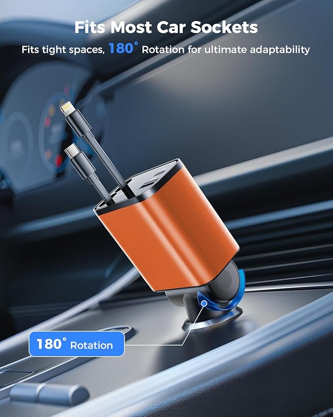 4 in 1 Retractable Car Charger, SUPERONE Smaller Fast Car Phone Charger 69W - Image 7