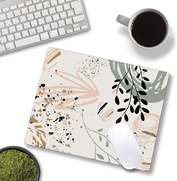 Mouse Pad with Abstract Art Design, Square Waterproof Non-Slip Rubber Base - Image 2