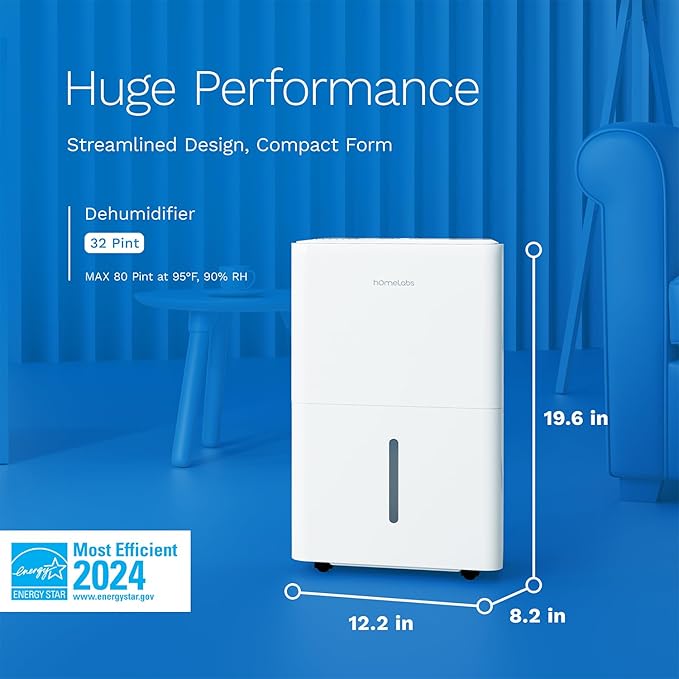 hOmeLabs 32 Pint Wi-Fi Dehumidifier - Image 2