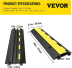 VEVOR Cable Protector Ramp, 5 Packs 2 Channels Speed Bump, Rubber Modular Humps - Image 7