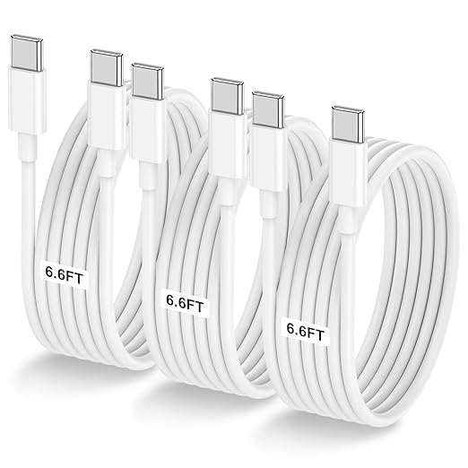 3-Pack 6.6FT 60W USB C to USB C Cable, Type C to Type C Cable, Fast Charging by LOFPYE