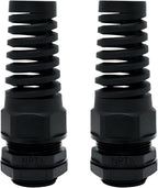 LeMotech 2Pcs NPT 1/2" IP68 Waterproof Cable Gland Flex Spiral Strain Relief by LeMotech
