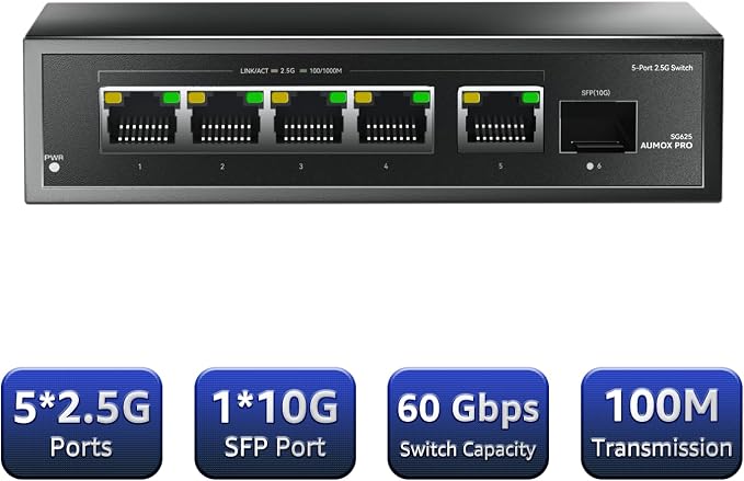 6 Port 2.5Gb Unmanaged Ethernet Switch - Image 2