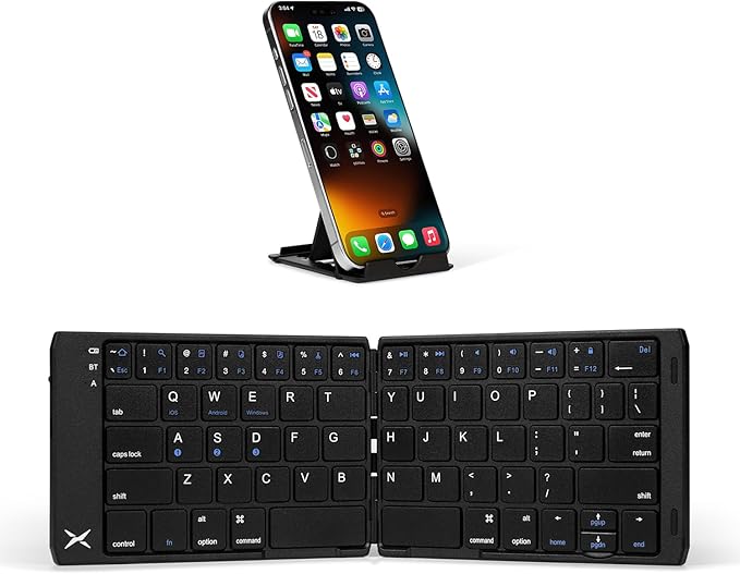 DeLUX Foldable Bluetooth Keyboard, Wireless Portable Travel Keyboard by DeLUX