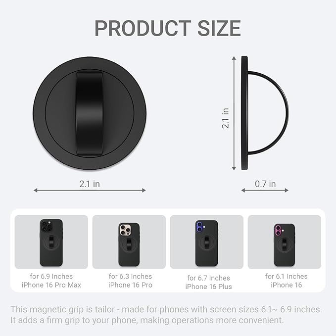 Grat 3 Lite Magnetic Phone Loop, 360° Rotatable Phone Grip, Detachable Finger - Image 7