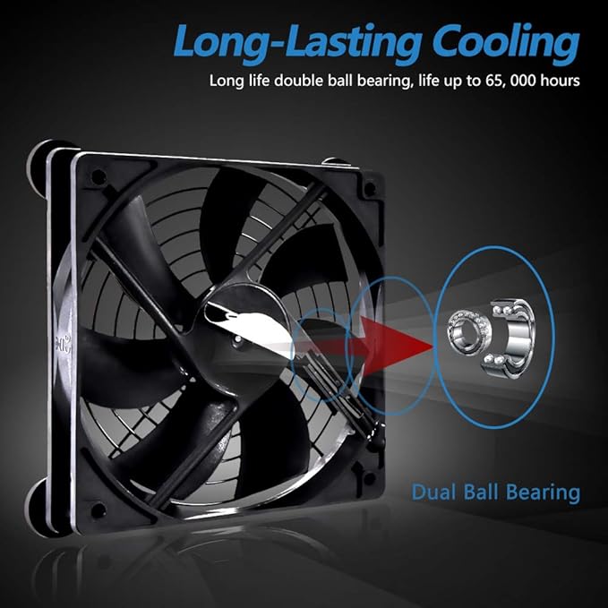 SCCCF Quiet 120mm USB Fan, 5V USB Portable Cooling Fan - Image 5