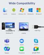USB Headset with Microphone for PC, Wired Headphones with Mic USB Headsets with - Image 7
