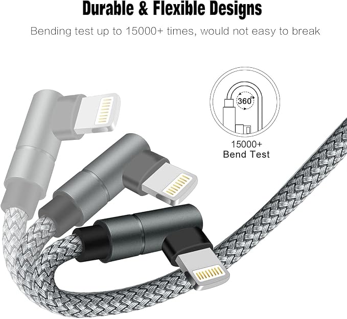USB C to Lightning Cable MFi Certified PD Fast iPhone 12 Charging 6ft Cable 90 - Image 6