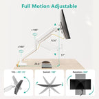 WALI Single Monitor Arm Mount Stand, Adjustable Gas Spring Arm Monitor Mount - Image 3
