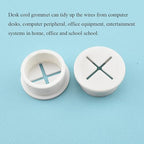 HAHIYO 4Pcs 1Inch/25mm White Flexible Rubber Desk Grommet Wire Grommet Cable - Image 5