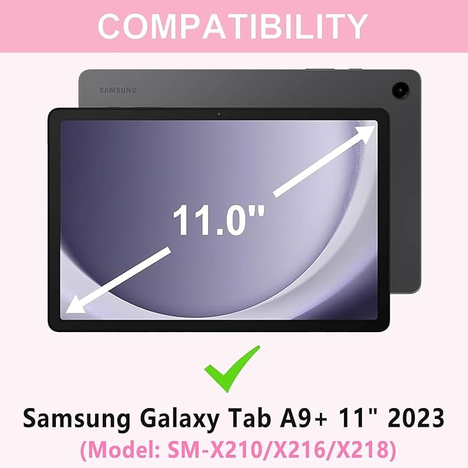 Galaxy Tab A9 Plus Case with Keyboard 5G 11 Inch 2023, 7 Color Backlit - Image 8