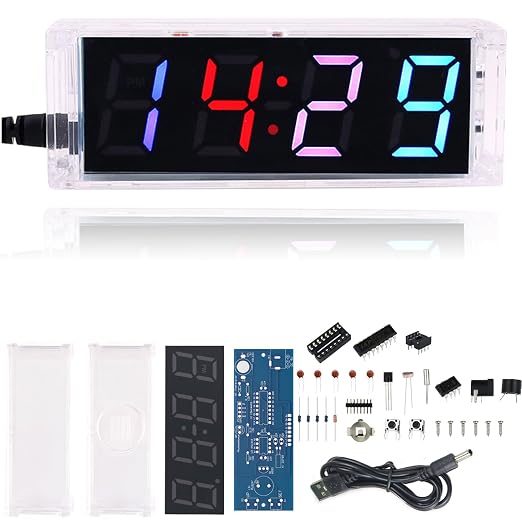 Soldering Practice Kit DIY RGB Digital Tube Adjustable Multifunctional Alarm by Yidab