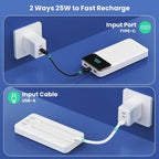 Portable Charger 40800mAh with 3 Built-in Cables, PD 25W USB C in&Out Power - Image 6