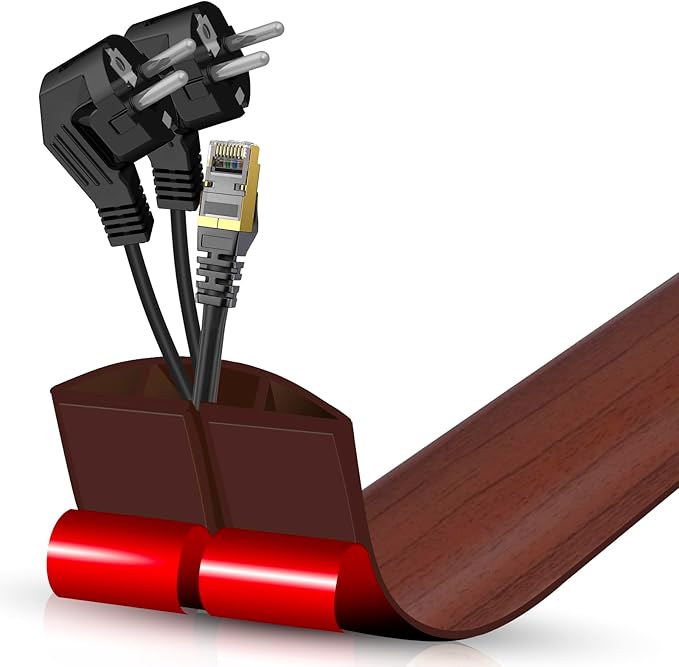 Floor Cord Cover Cavity 0.8"x0.37" Self Adhesive Cord Hider, 3.3FT Low Profile by DBHXXMB-HH
