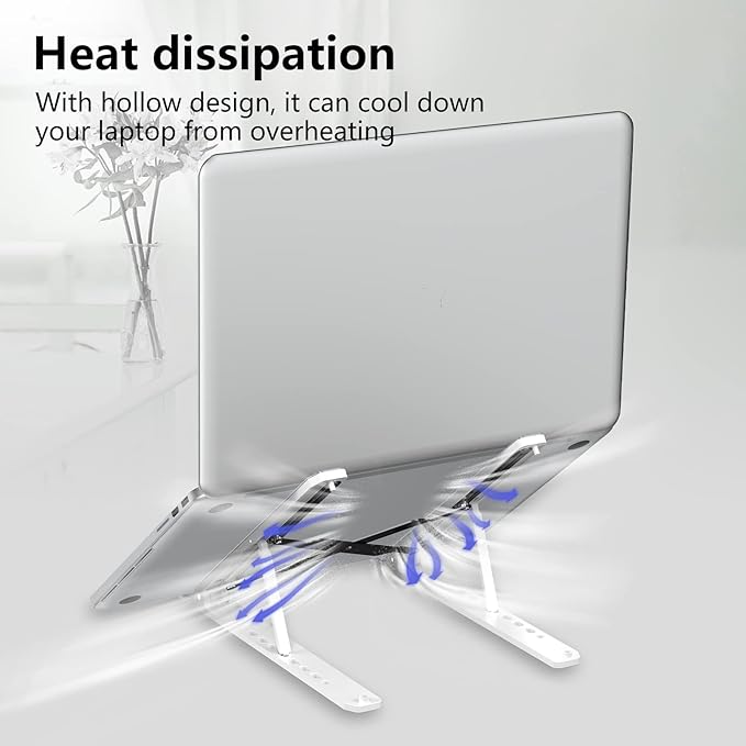Laptop Stand for Desk, Adjustable Laptop Riser ABS+Silicone Foldable Portable - Image 7