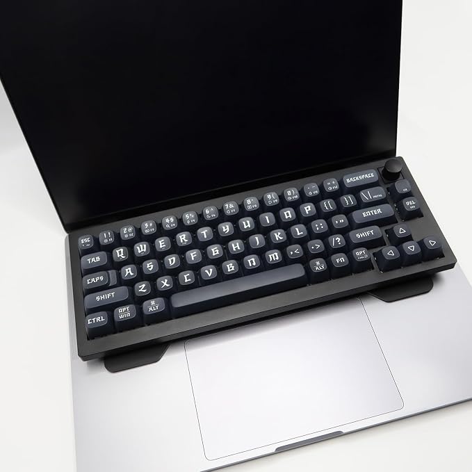 Kado Lift Riser Acrylic for External Keyboard, Frosted Surface Black, Office - Image 7