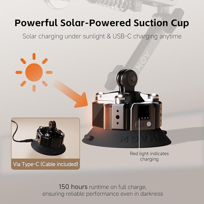 MOVMAX Blade Arm Solar Powered Electronic Suction Kit, Shock Absorber Arm Car - Image 2