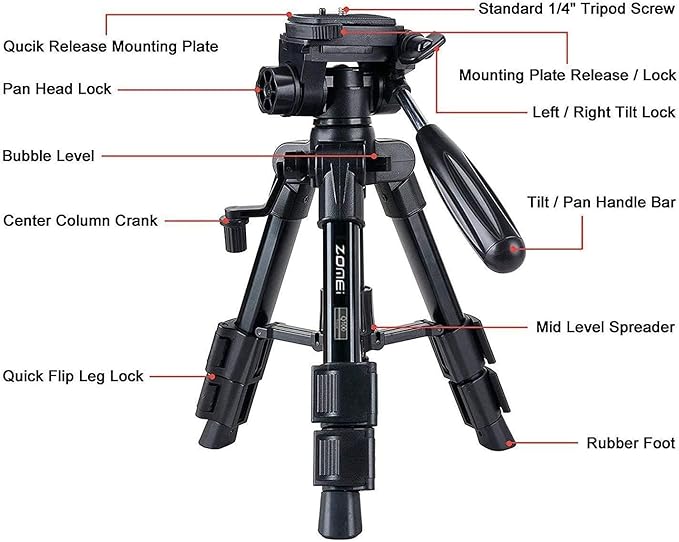 Mini Tripod for Camera, Zomei Travel Table Tripod - Image 6