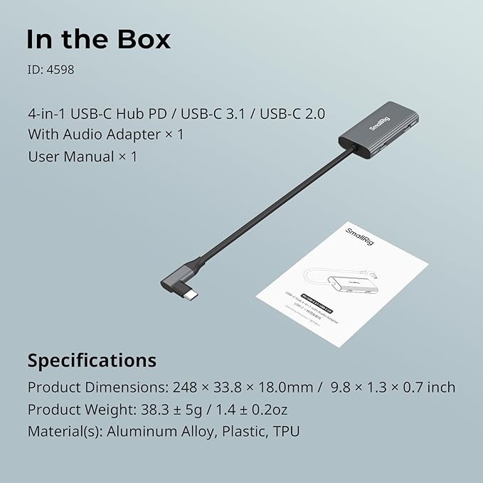 SmallRig 4-in-1 USB-C Hub with a Cold Shoe Mount - Image 7