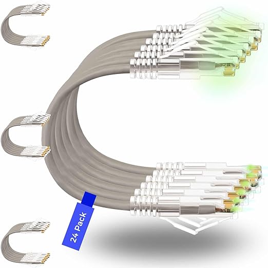Rapink Patch Cables Cat6/ Cat6a 2ft Slim, Cat6a Ethernet Patch Cable 20G Support by Rapink