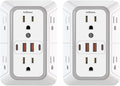 2 Pack Outlet Extender Surge Protector, 6 Outlet Splitter by JcBlaon