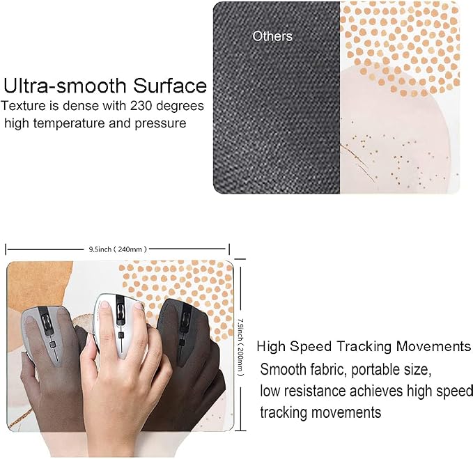 Mouse Pad, Abstract Design Mouse Pad, Washable Square Cloth Mousepad - Image 3