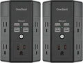 One Beat Surge Protector Wall Outlet Extender, 2 Pack 5 Outlets & 4 USB Ports by OneBeat